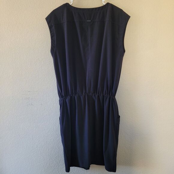 Prana Dress Womens Sz Large Black Norma Mini Pockets Lightweight Travel Outdoor - Picture 7 of 7